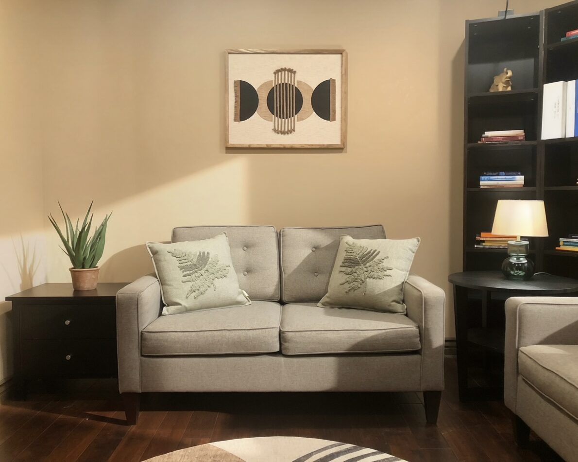 Colleen Stathatos therapy office in Pasadena, CA — warm, welcoming, and trauma-informed